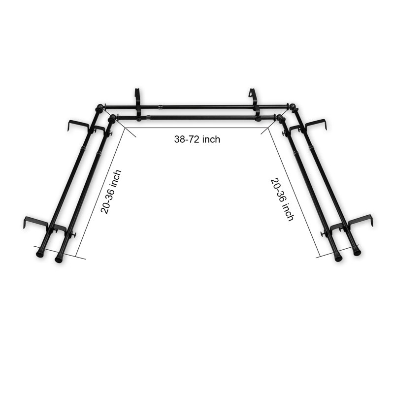 Leavy Steel Adjustable Bay Window Double Curtain Rod, Satin Nickel