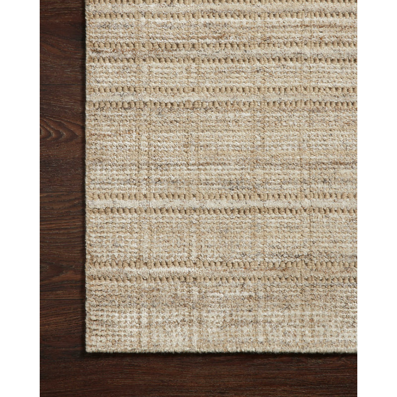 Tapis brun / sable tissé à la main Jamie, Rectangle 4 pi x 6 pi