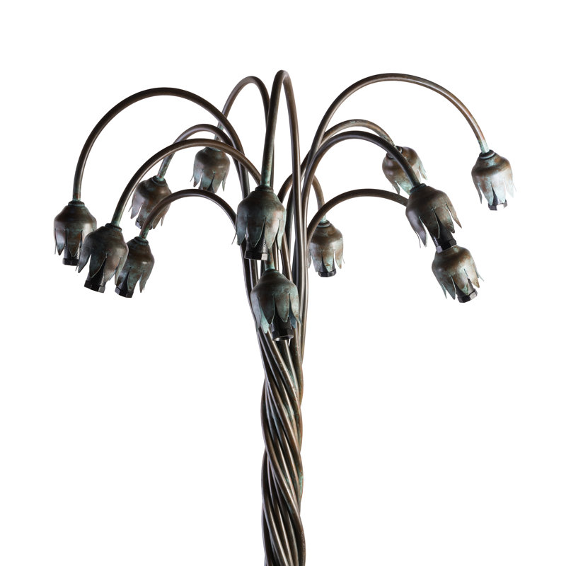Meyda Tiffany & Stained Glass Tree Floor Lamp, Green/Amber