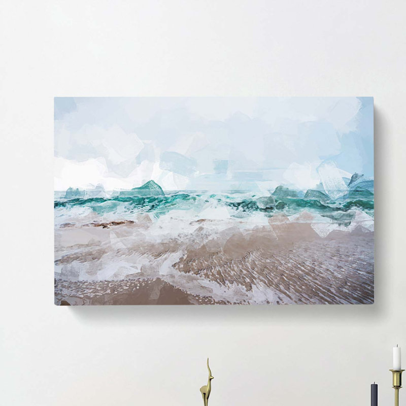 Beach in Santa Cruz California in Abstract - Wrapped Canvas, 35cm H x 50cm W x 3cm D