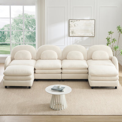 Cloud Comfort Teddy Sectionals, 4 Seat Modern Modular Sofa For Home
