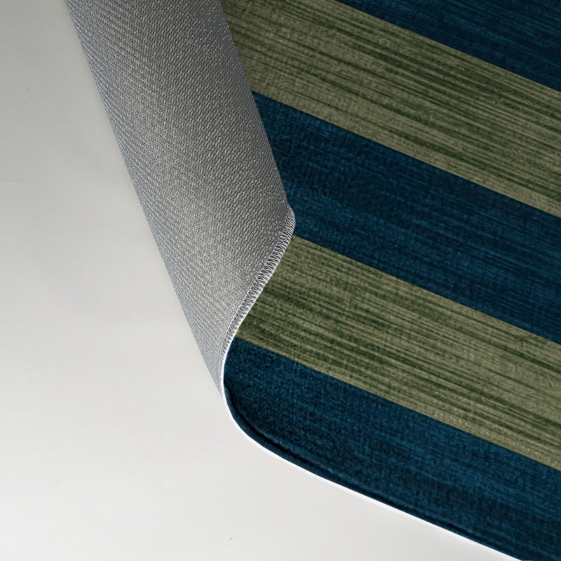Tapis intérieur / extérieur bleu HorizontalStripes, Rectangle 9 pi x 12 pi