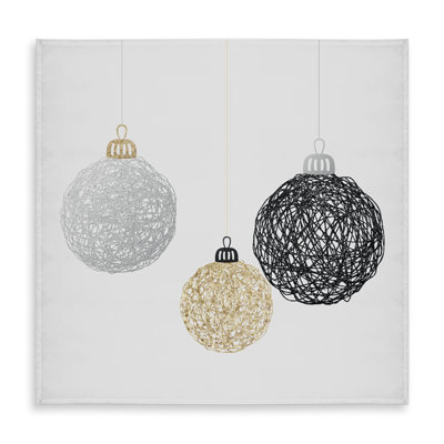 Three Christmas Balls Tablecloth - Modern Indoor Outdoor Decor