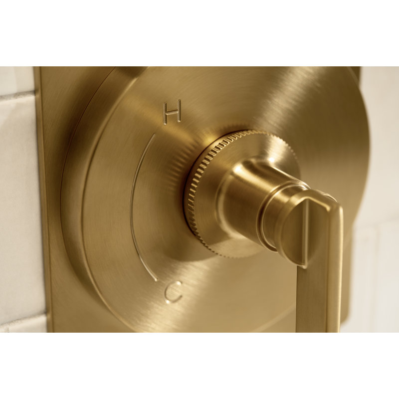 Castia by Studio McGee Rite-Temp Valve Trim, Vibrant Brushed Moderne Brass