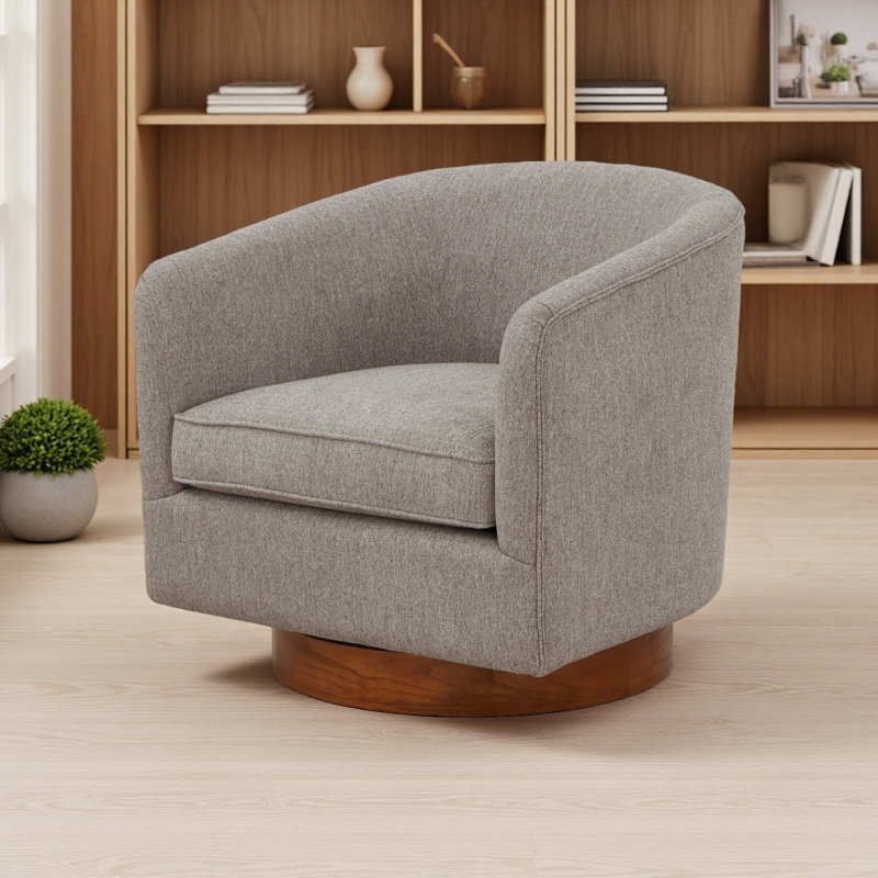 Chaise pivotante en tissu Mist, Gris