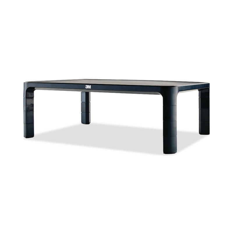 Adjustable Black Plastic Monitor Stand with Height Adjustment