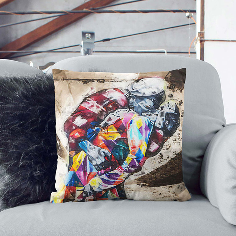Square Throw Cushion, 40cm H x 40cm W x 15cm D, Black