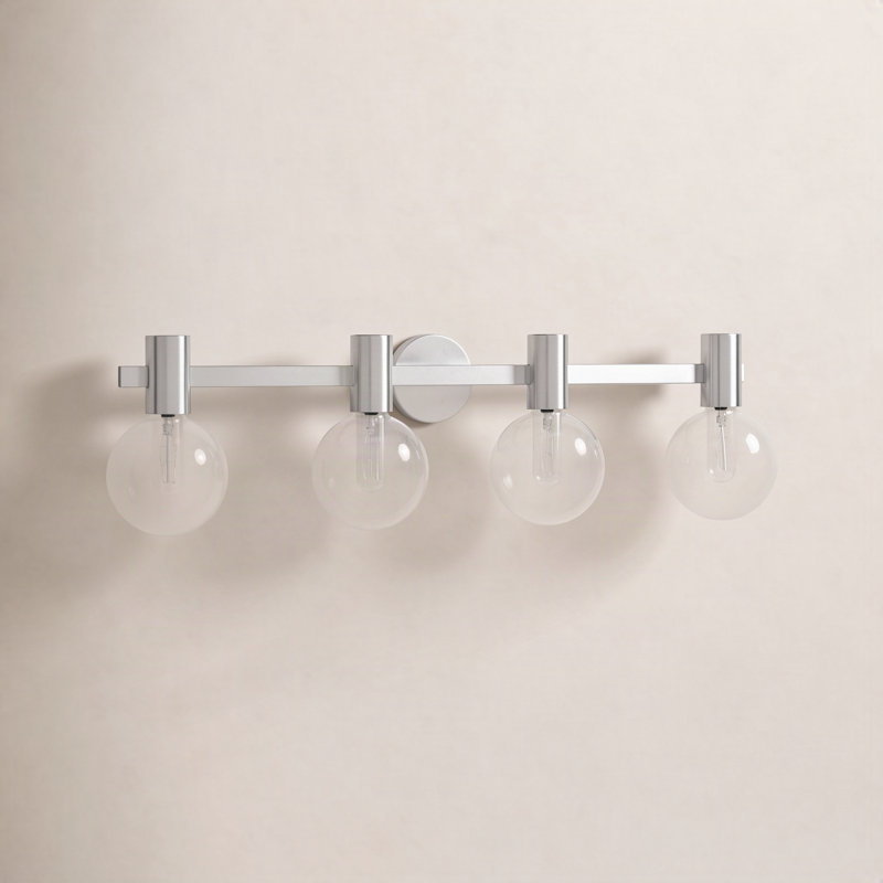 Ryenne 4-Light Vanity Light in Chrome, 10" H x 34" W x 34" D, Chrome, 4 Lights