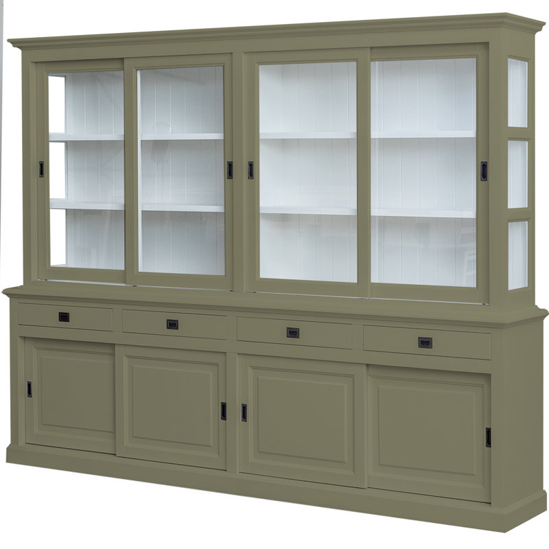 Burkett Display Cabinet, Olive Grey