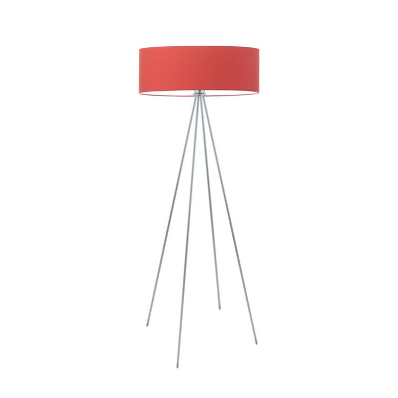 Arnesha 157cm Traditional Floor Lamp, Silver, Red