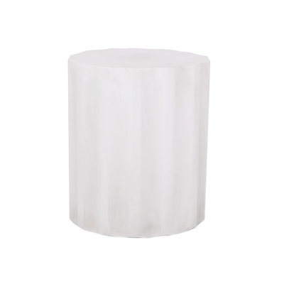 Modern Outdoor Side Table In Lightweight Concrete - , Portable, 18.5"H, Antique White, No Assembly, Ideal For Various Spaces Deck Modern, Functional, 15.47"W X 15.47"D Versatile Use