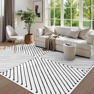 Washable Rug, Modern Kitchen Entryway , Non-Shedding Indoor Carpet