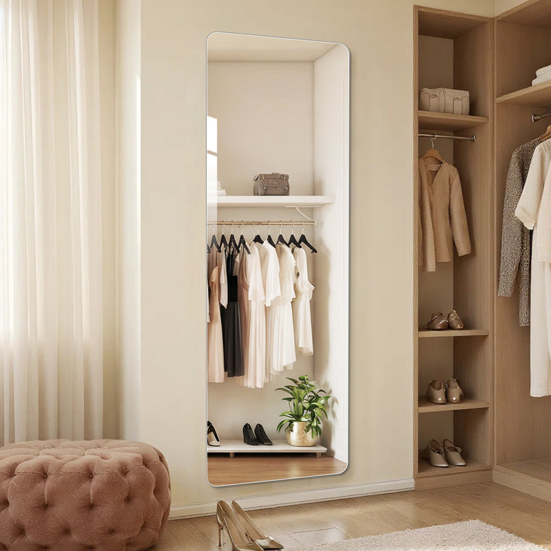 Frameless Full Length Mirror Large-sized Mirror, 60" x 19"