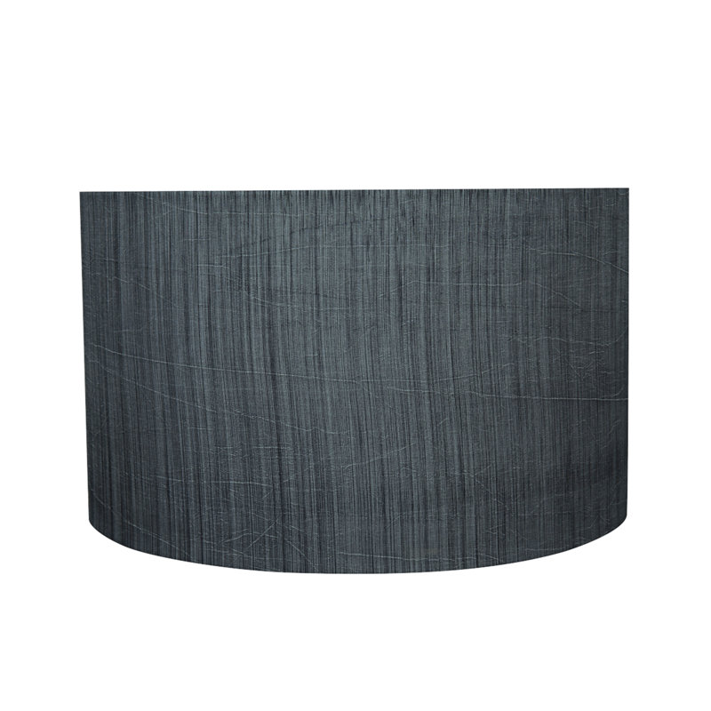 Abat-jour (Uno) cylindrique H 10 po en lin gris et noir