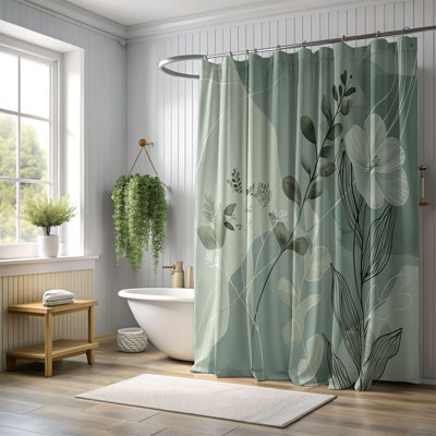 Rideau de douche standard 1 pièce Sage Wabi