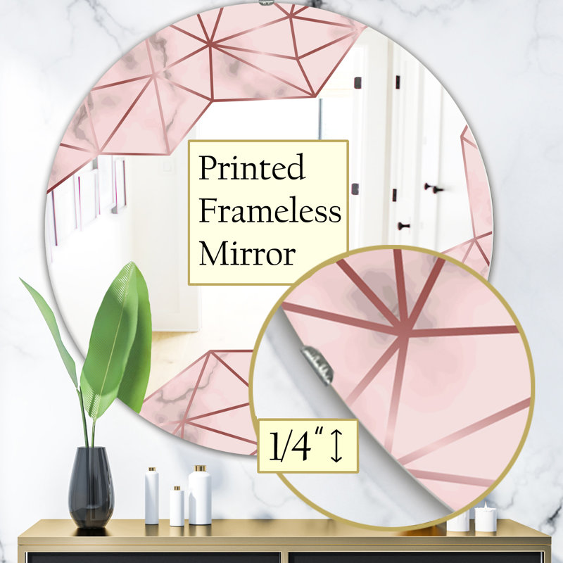 Miroir mural ovale ou rond imprimé Glam Capital Gold Elegant 12, H 31,5 po x l po