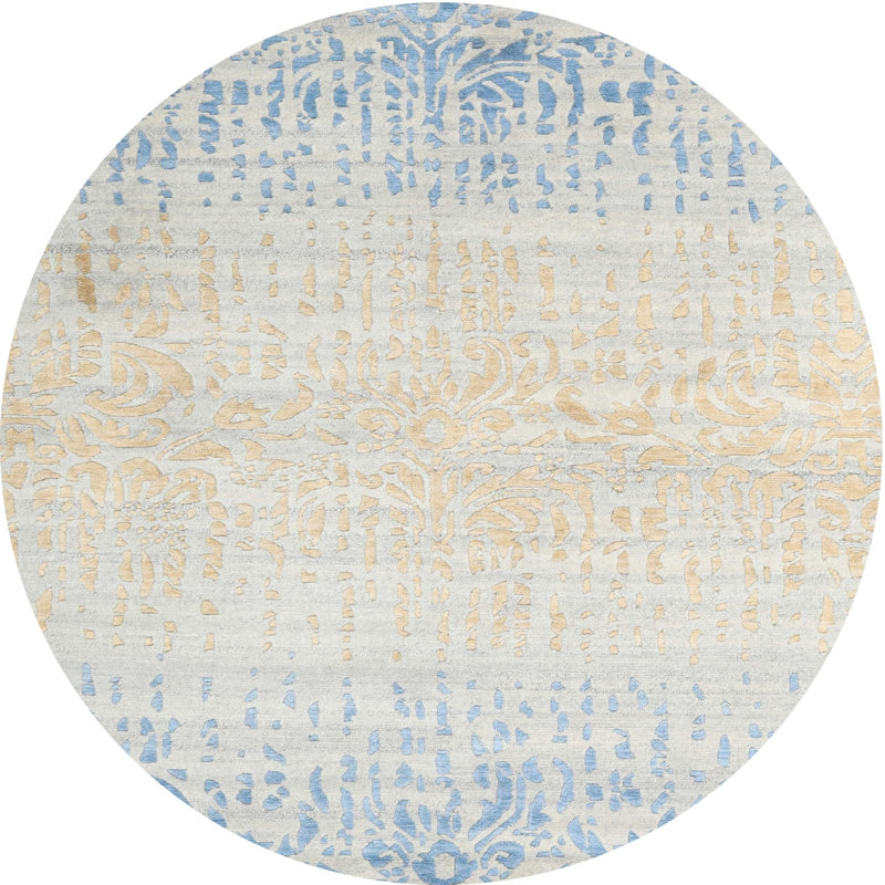 Tapis gris/brun/beige contemporain, Rond 6 pi