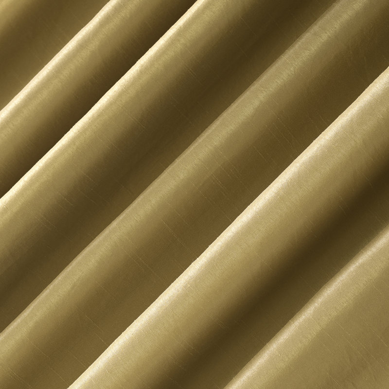 Faux Dupioni Silk Thermal Extreme 100% Blackout Back Tab Curtain Panel, 50" W x 63" L, Gold