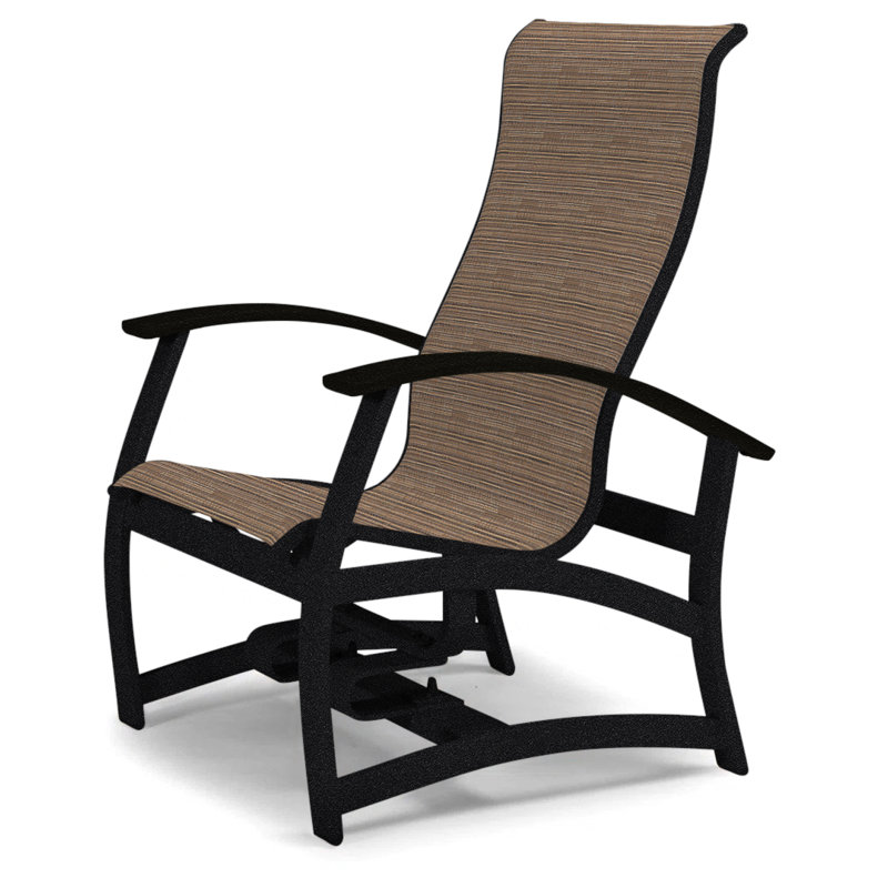 Askar Powder Coated Aluminum Outdoor Lounge Chair, Black P70, Bark Performance, Textured Black