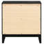 Table de chevet noire patinée pour la chambre à coucher - 2 tiroirs, option de rangement polyvalente 2 au design moderne avec beaucoup d'espace
