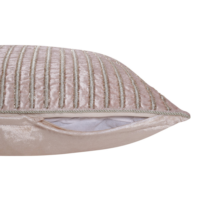 Embroidered Throw Pillow Cover, Polyester