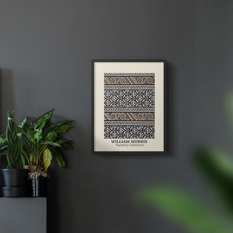 William Morris, reproduction encadrée V, Noyer, H 14 po x l 11 po