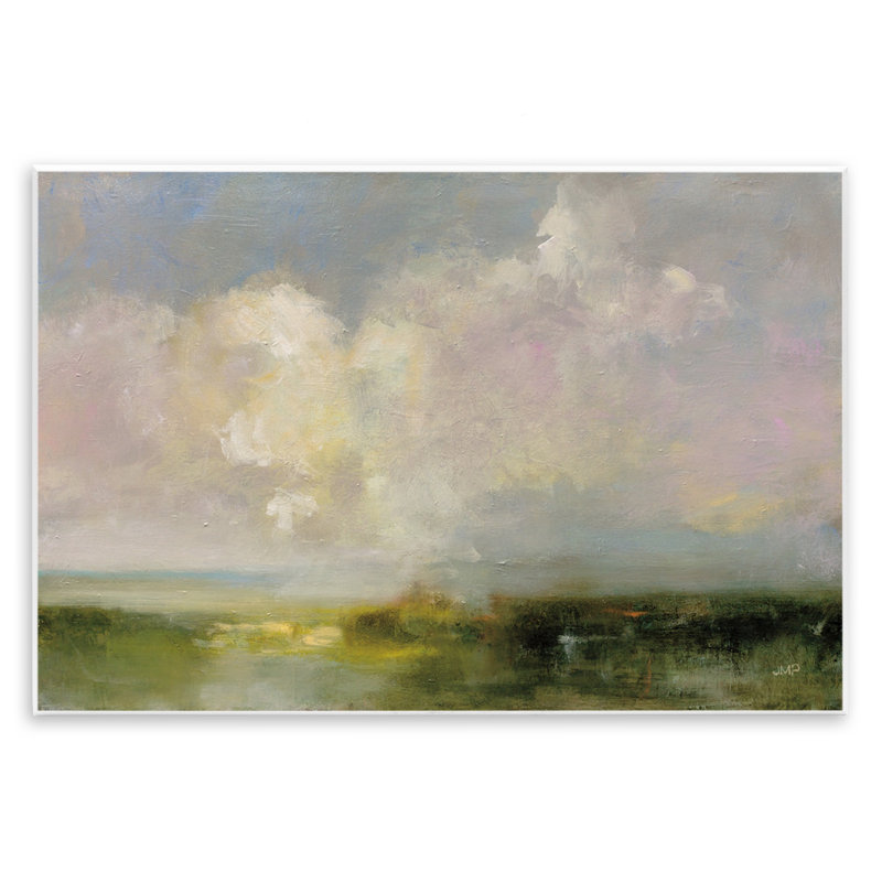 Az-797-Peinture abstraite de nuages en bois, H 13 po x l 19 po x P 0,5 po