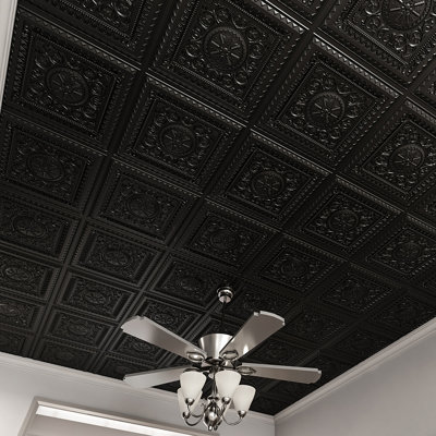 2 Ft. X 2 Ft. Glue-Up PVC Ceiling Tile,Waterproof Drop-in Ceiling Tile (48sq.ft./Case)