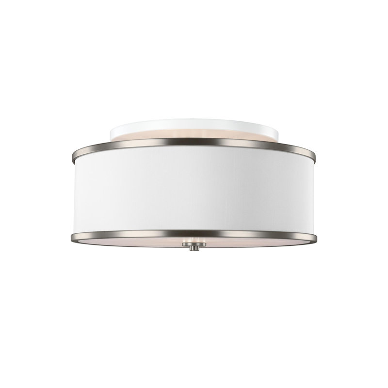 Elzira Linen Semi Flush Mount, Nickle