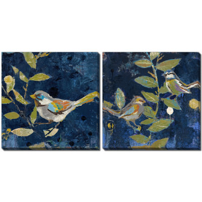 «Midnight Songbirds», ensemble d'art mural sur toile