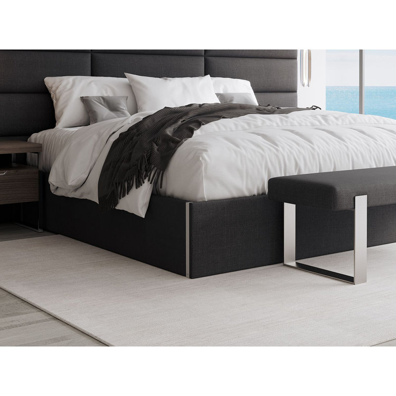 McLaglen Upholstered Bed, 150 x 200 cm, Black