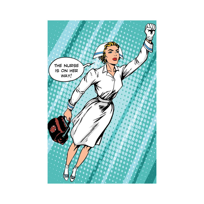 «Super Hero Nurse Flies To The Rescue» par - Toile tendue, H 12 po x l 8 po x P 0,75 po