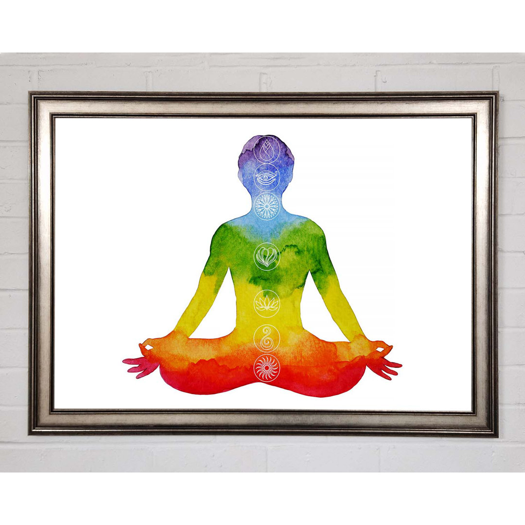 Chakra Meditation Farben 4 Gerahmter Druck