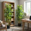 60 cm H Faux Bamboo Tree Plant in Cement Freestanding  Planter