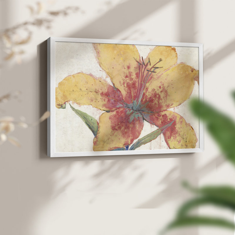Blooming Lily -Framed Print - Restickable, 8" H x 10" W, White