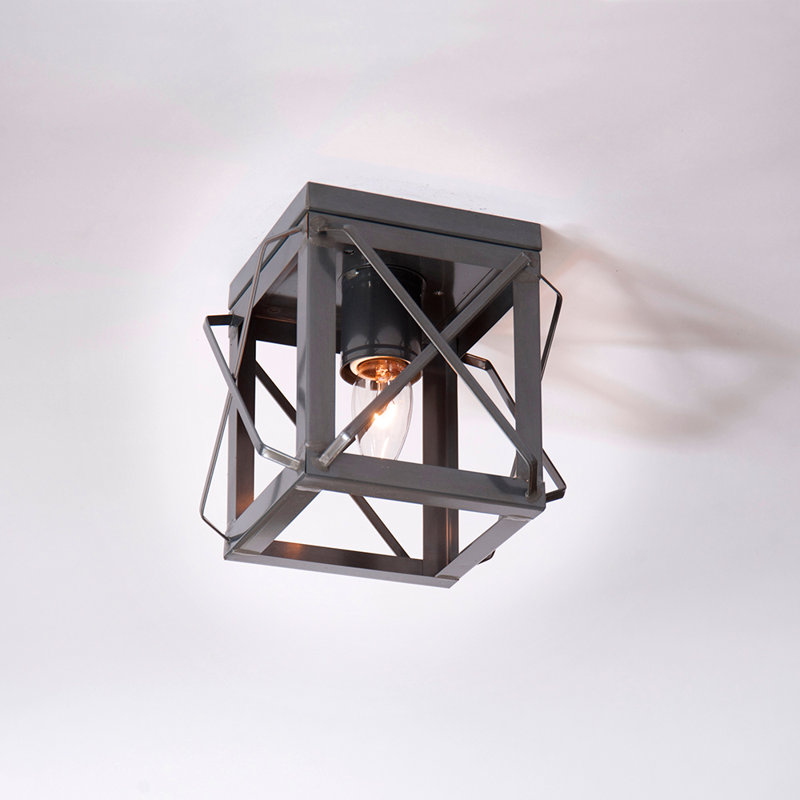 Plafonnier encastré carré 6,5" 1-light Kirkpatrick, Étain champêtre