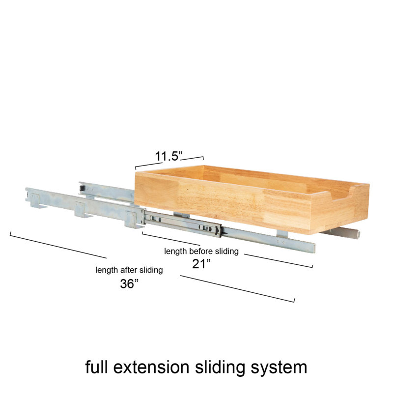 Artisan Natural Wood & Steel Pull-Out Organizer, 11.5" W