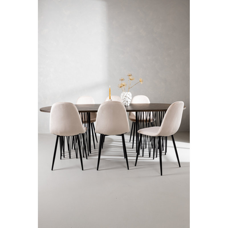 Granville 6 - Person Dining Set, Beige, Beige