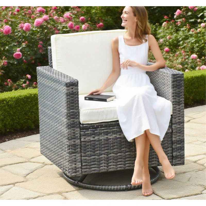 Chaise pivotante en rotin, chaise de salle à manger en osier