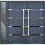 Façade extérieure avant double portes en métal / deux fenêtres 1105 en verre graphite gris miroir / entrée extérieure Sidelite peint à droite avec porte active 84 po x 80 po-111445196-111445198