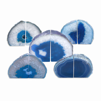 Geode Bookend, Natural Agate Bookend Pair, Unique Crystal Bookend Set