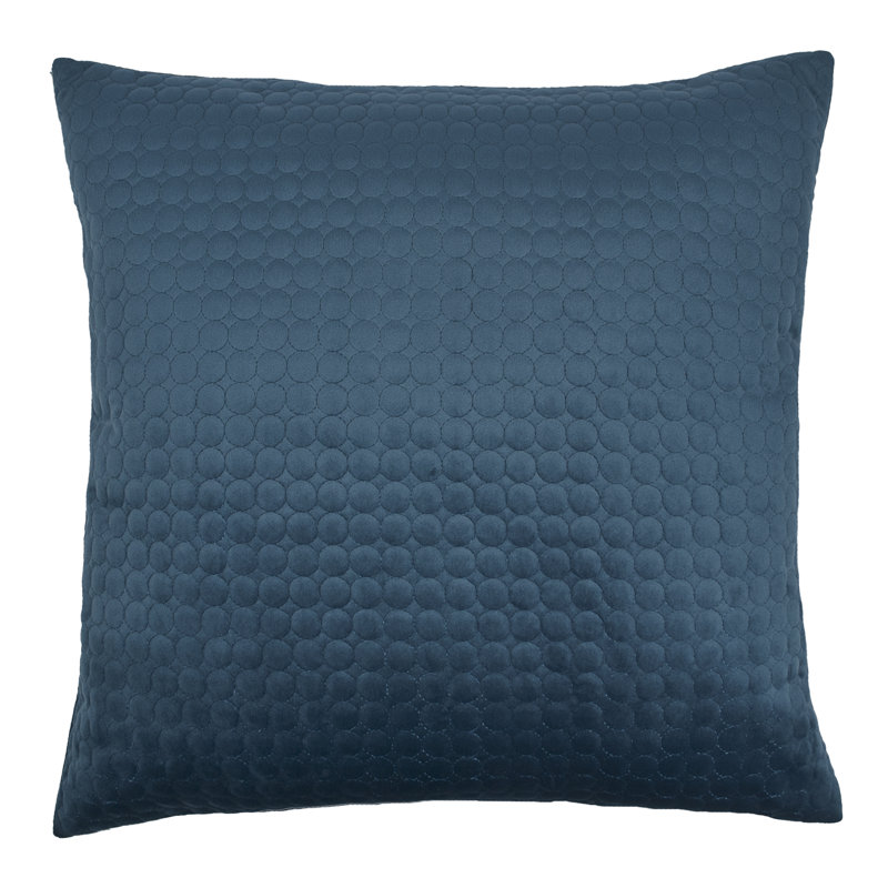 Embroidered Velvet Reversible Throw Pillow, Indigo Blue