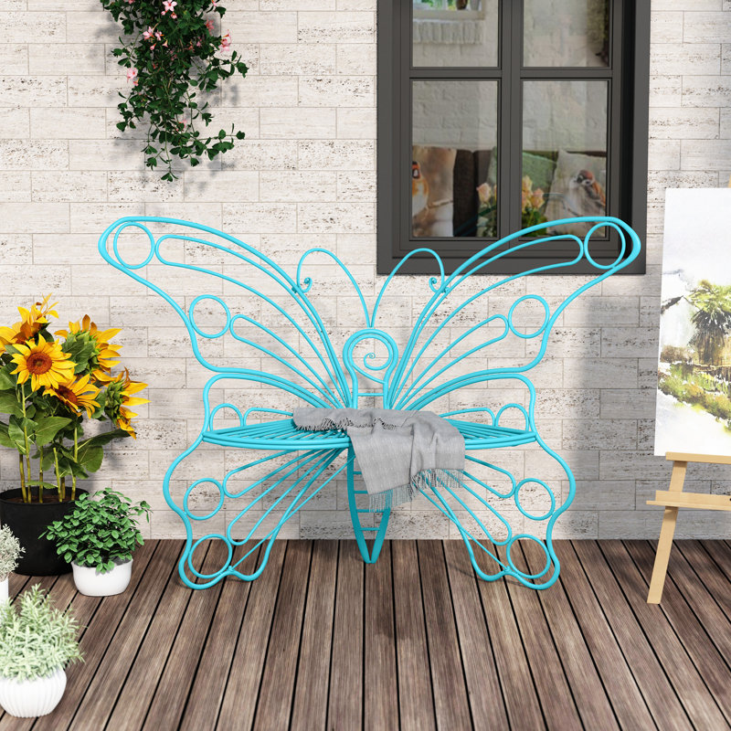 Borgus Metal Outdoor Lounge Chair, Blue