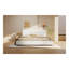 Structure de lit grand rembourré Modern White avec base en bois massif - Lit plateforme luxueux avec tête de lit en tissu doux-1298760076