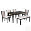 Ensemble de table de salle à manger 6 pièces avec table rectangulaire, 4 chaises capitonnées à haut dossier et 1 banc pour une salle à manger élégante-1746382226