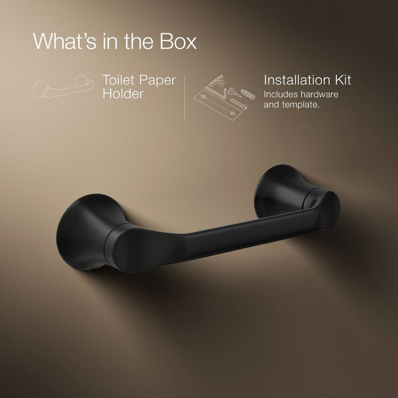 Simplice Pivoting Toilet Paper Holder, Matte Black