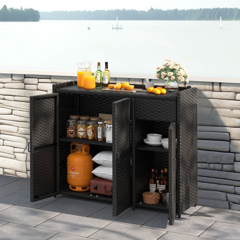 Latitude Run® Outdoor Storage Cabinet, Black