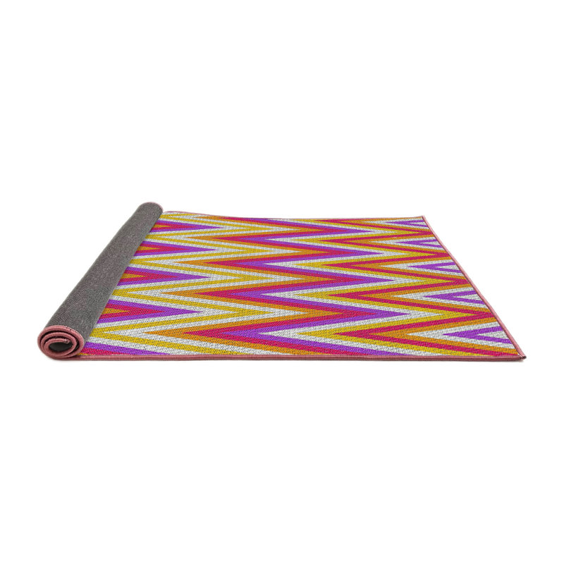 Tapis jaune à chevrons Siler, Carré 6 pi
