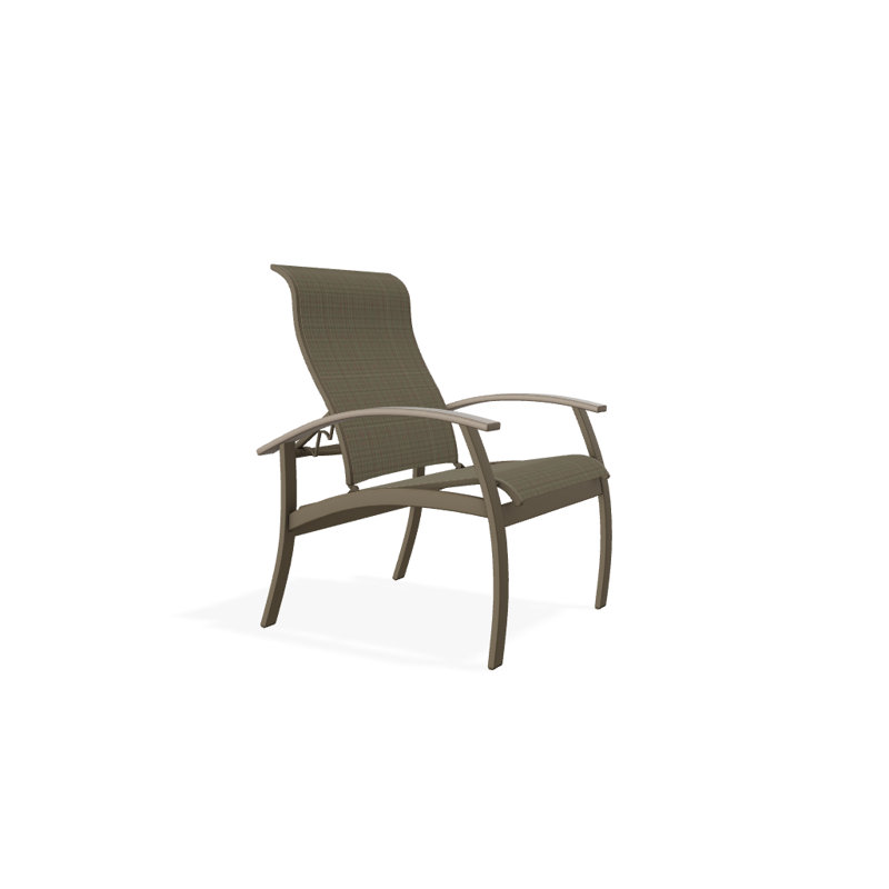 Chaise de patio Askar, Désert, Tweed Sunbrella® brun, Bois de plage texturé