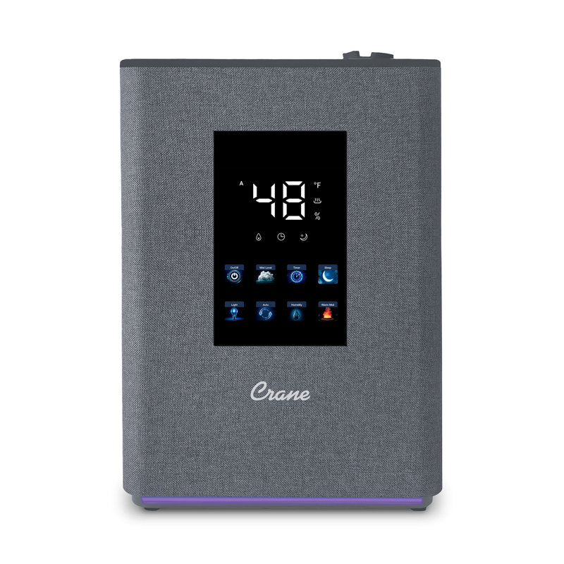 Crane Top Fill Warm & Cool Mist Humidifier, 1.2 Gallon Tank, Digital Humidistat & Touchscreen, With Remote